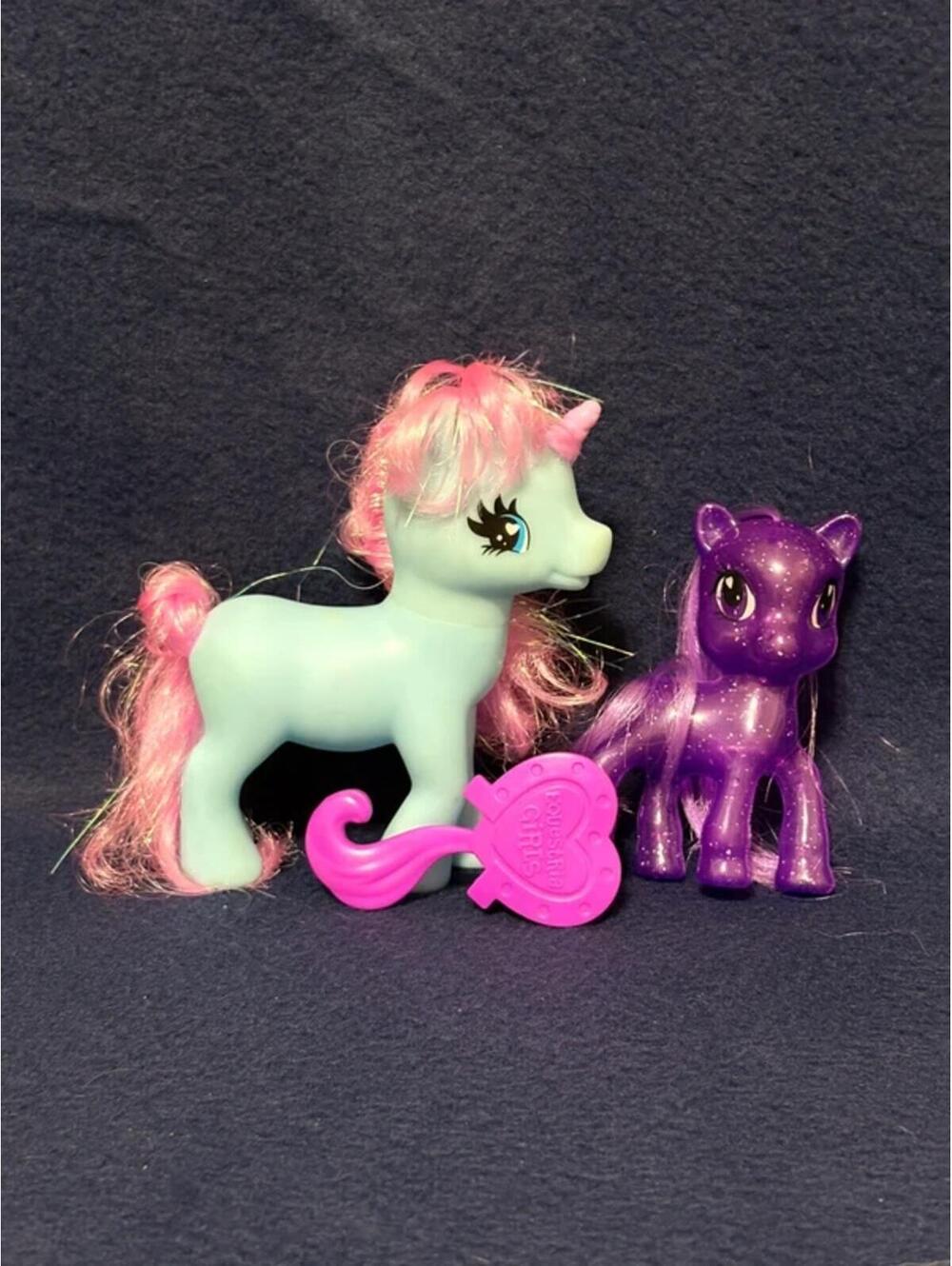 2 My Little Pony Figures & Brush